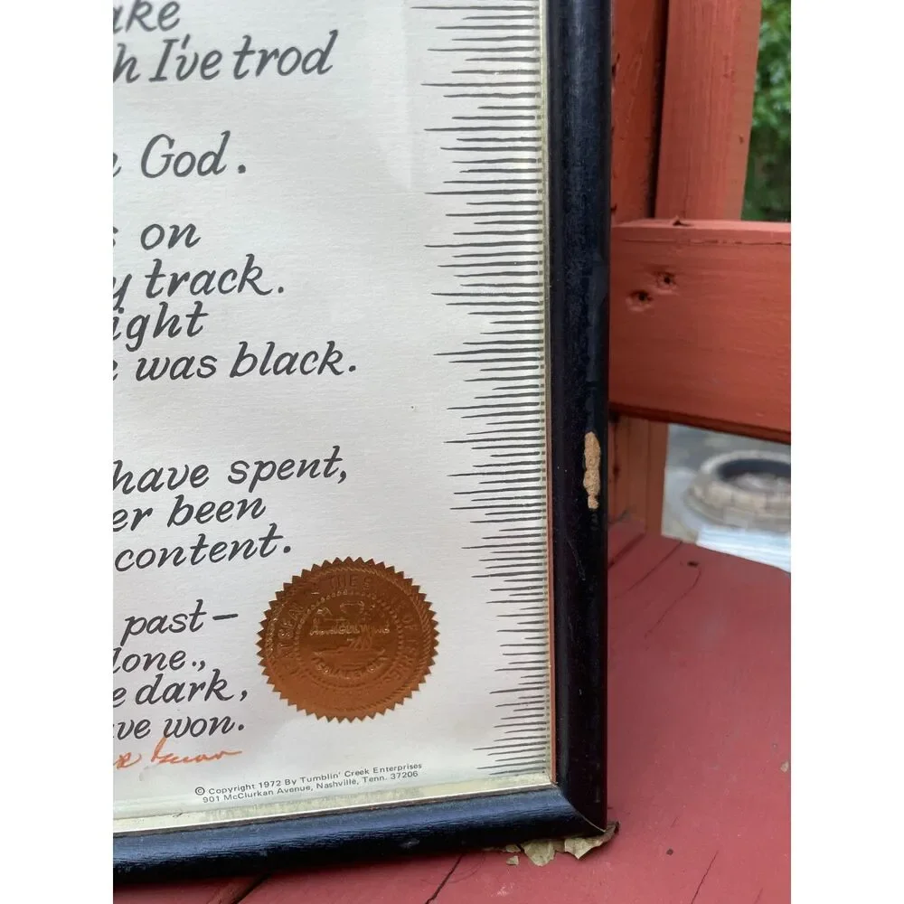 Vintage Framed Poem 